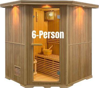 6-Person Aleko Sauna, Canadian Hemlock Wood
