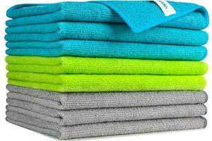 Stack of Microfiber Cloths to Clean and Disinfect the Inside of a Home Sauna